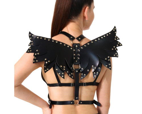 Жіноча портупея Art of Sex - Wings чорна XS-M, екошкіра