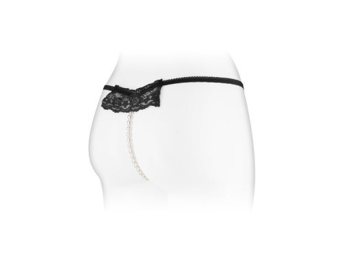 Трусики-стрінги з перлинною ниткою Fashion Secret KATIA Black