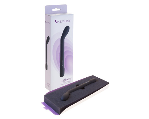 Тонкий вібратор для точки G S Pleasures Lithea Black  (м'ята упаковка!!!)