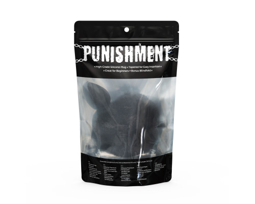 Анальна пробка з хвостом Punishment - Bunny Tail Silicone Anal Plug - Black