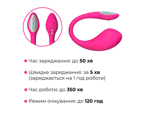 Смарт-віброяйце Lovense Lush 4, дуже потужне, швидке заряджання, LED-підсвічування