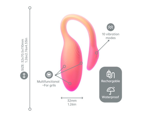 Смарт-віброяйце Magic Motion Flamingo Max Orange 2 в 1: віброяйце та тренажер Кегеля, 10 режимів