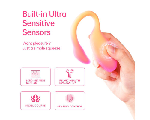 Смарт-віброяйце Magic Motion Flamingo Max Orange 2 в 1: віброяйце та тренажер Кегеля, 10 режимів