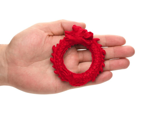 Ерекційне кільце – дракон Creature Cocks Rise of the Dragon Silicone Penis Ring – Red, діаметр 4 см