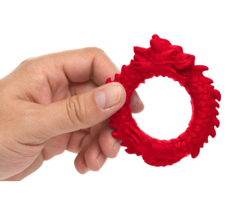 Ерекційне кільце – дракон Creature Cocks Rise of the Dragon Silicone Penis Ring – Red, діаметр 4 см