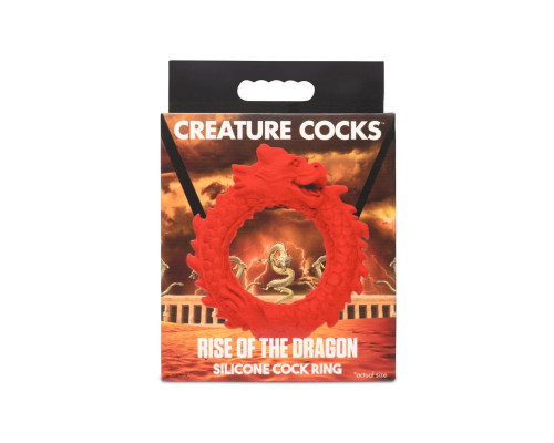 Ерекційне кільце – дракон Creature Cocks Rise of the Dragon Silicone Penis Ring – Red, діаметр 4 см