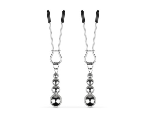 Затискачі для сосків Bedroom Fantasies: Nipple Clamps with Beaded Chain - Silver