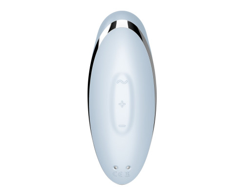 Вібростимулятор-пульсатор Satisfyer Tap & Climax 2 Blue, ефект постукування пальцем