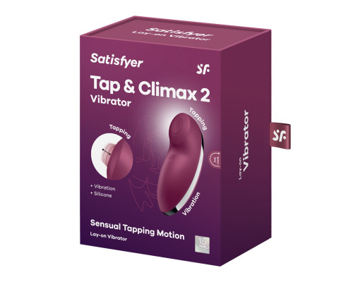 Вібростимулятор-пульсатор Satisfyer Tap & Climax 2 Red, ефект постукування пальцем