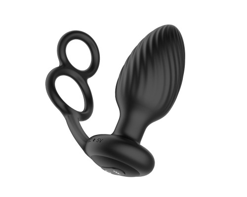 Анальна вібропробка Nexus Tornado Cock and Ball Ring обертання+вібрація, ерекційне кільце, пульт