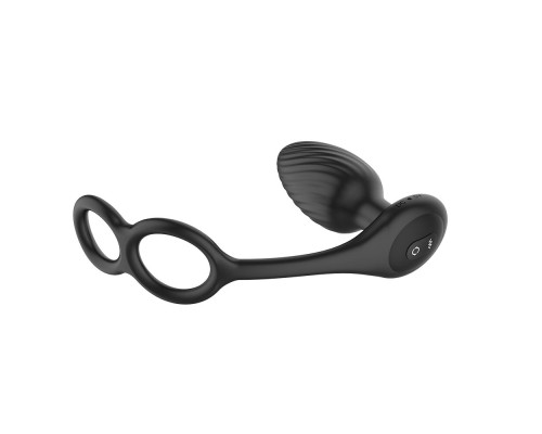Анальна вібропробка Nexus Tornado Cock and Ball Ring обертання+вібрація, ерекційне кільце, пульт