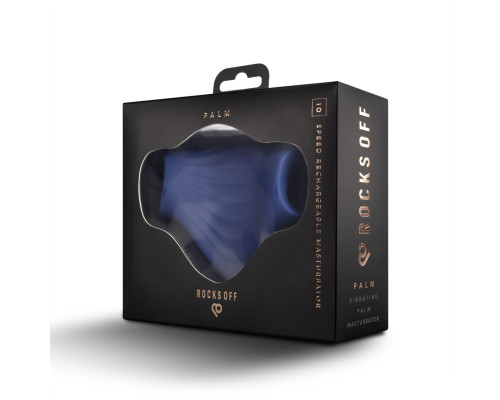 Мастурбатор Rocks Off Palm Blue, петлі для пальців, 10 режимів