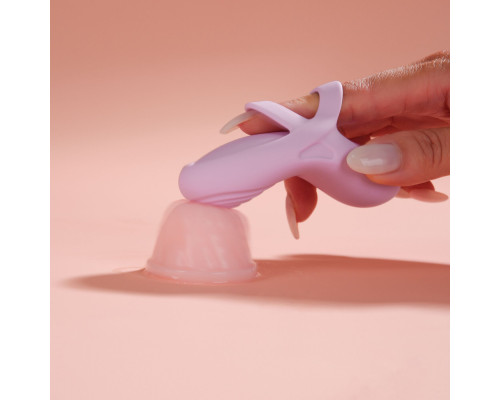 Смарт-вібратор для клітора Svakom Echo 2 Pink Lilac, підігрів до 38 °C, знімна насадка на палець