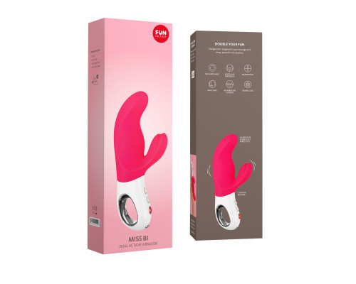 Вібратор-кролик Fun Factory MISS BI pink/white, 2 незалежні мотори, діаметр 4,2 см