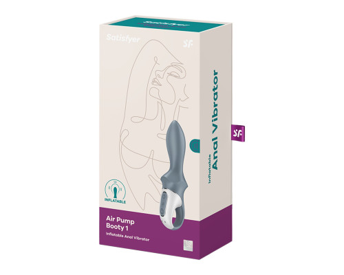 Анальний надувний вібратор Satisfyer Air Pump Booty 1, гнучкий стовбур