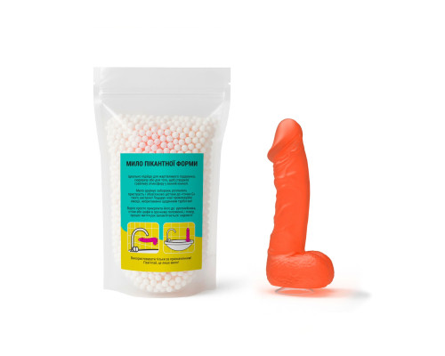 Мило у формі пеніса Чистий Кайф MEDIUM Orange, крафтове мило-член, натуральне