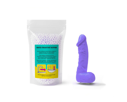 Мило у формі пеніса Чистий Кайф MEDIUM Violet, крафтове мило-член, натуральне