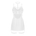 Бебі-дол Obsessive Arrowel White chemise L/XL, з декоративним чокером та гартерами
