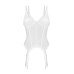 Корсет Obsessive Arrowel White corset 2XL/3XL, з підв’язками для панчіх