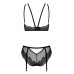 Комплект Obsessive Allastia 2-pcs set black L/XL, регульовані бретелі, багаторівнева застібка