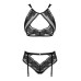Комплект Obsessive Allastia 2-pcs set black L/XL, регульовані бретелі, багаторівнева застібка