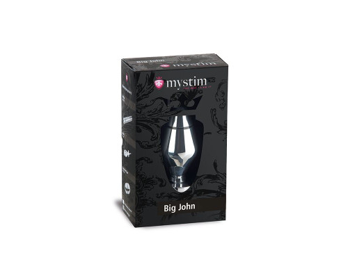 Металева анальна пробка Mystim Big John для електростимулятора, діаметр 6,5 см