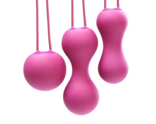Набір вагінальних кульок Je Joue - Ami Fuchsia, діаметр 3,8-3,3-2,7см, вага 54-71-100гр  + подарунок косметичка