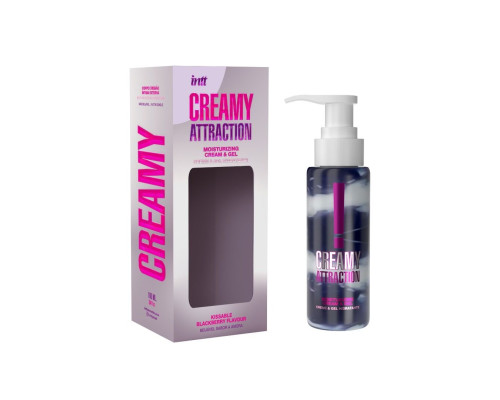 Зволожувальний крем-гель 2в1 Intt Creamy Attraction Blackberry 100мл, смак ожини, унісекс