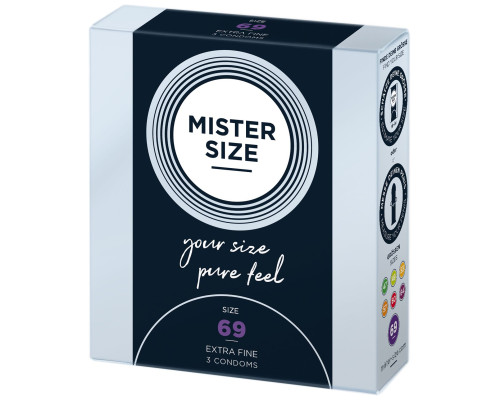 Розпродаж!!! Презервативи Mister Size - pure feel - 69 (3 condoms) (термін 04.2026)