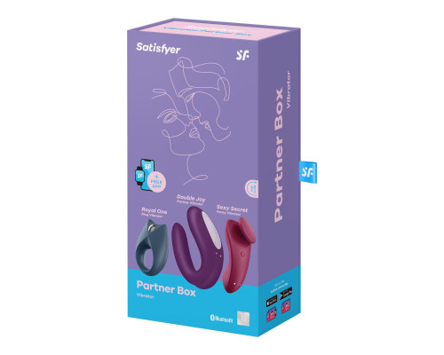 Набір Satisfyer Partner Box 3 (вібратори Double Joy та Sexy Secret + віброкільце Royal One)