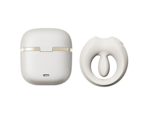 Ерекційне смарт-віброкільце Zalo Apis Ivory White, до 4 годин роботи, зарядний кейс