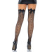 Панчохи-сітка зі швом ззаду Leg Avenue Bow back seam thigh highs One size Black, атласний бант