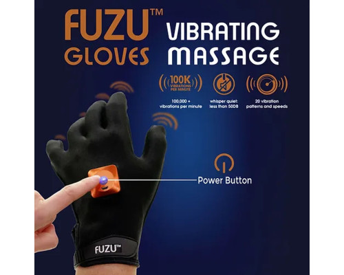 Віброрукавичка (ліва) FUZU Gloves Vibrating Massage Left Hand, 11 режимів