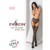 Еротичні колготки-бодістокінг Passion S003 white, імітація мереживних панчіх та трусиків