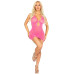 Сукня Leg Avenue Lurex Rhinestone Keyhole Halter Dress One Size Neon Pink