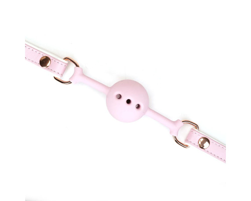 Кляп Liebe Seele White & Pink Fairy Goat Leather Ball Gag