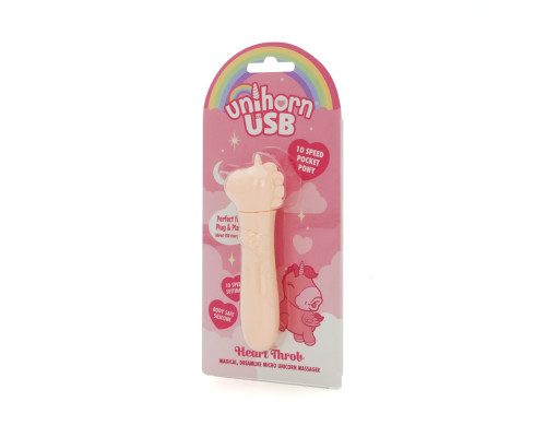 Вібратор-єдиноріжка Unihorn USB Bullet – Heart Throb, віброкуля, USB-зарядка, 10 режимів