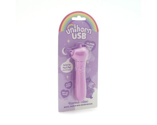 Вібратор-єдиноріжка Unihorn USB Bullet – Karma Lilac, віброкуля, USB-зарядка, 10 режимів
