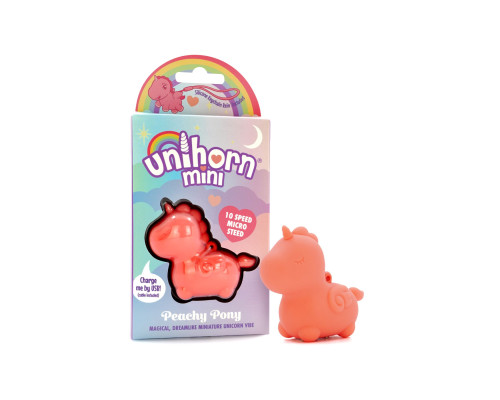 Вібратор-мінієдиноріжка Unihorn Mini – Peachy Pony, брелок з вібрацією, 10 режимів