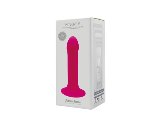 Дилдо з присоскою Adrien Lastic Hitsens 2 Pink, відмінно для страпона, макс. діам. 4см, довж. 16,7см