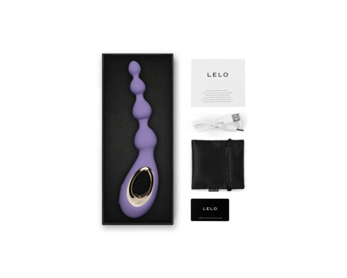 Анальне намисто з вібрацією LELO Soraya Beads Violet Dusk, різний діаметр намистин, 8 режимів