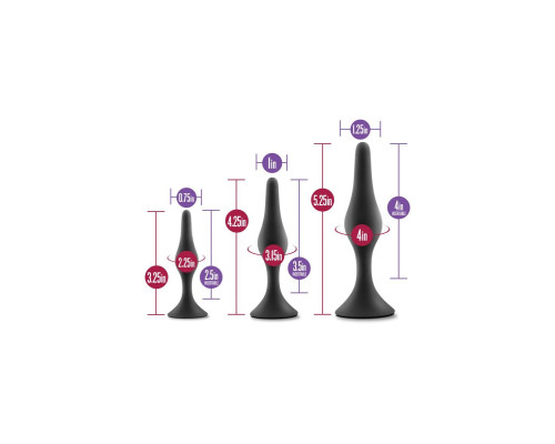 Набір анальних пробок Blush Luxe Beginner Plug Kit Black