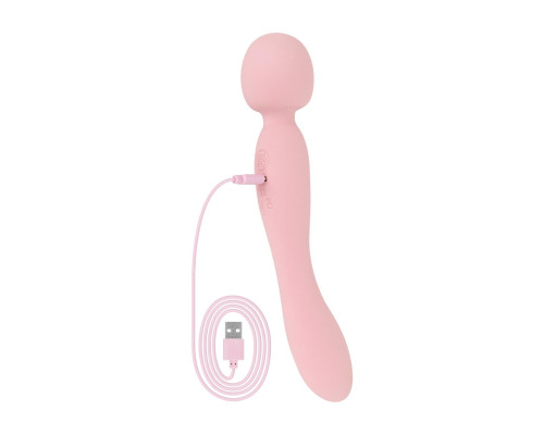 Двосторонній масажер-вібратор Good Vibes Only – SIMI Double-Sided Wand Vibrator Soft Silicone – Pink