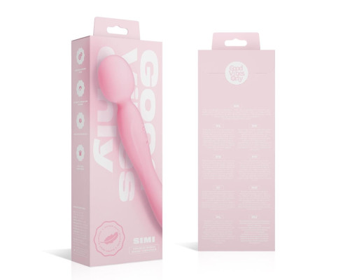 Двосторонній масажер-вібратор Good Vibes Only – SIMI Double-Sided Wand Vibrator Soft Silicone – Pink