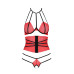 Комплект белья AKITA SET red XXL/XXXL - Passion Exclusive: широкий пояс, лиф, стринги