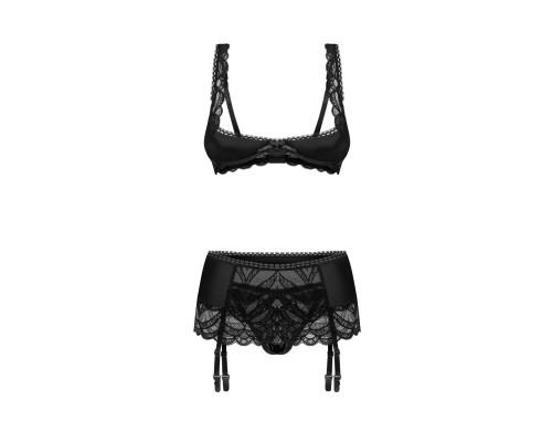 Комплект Obsessive Lecille 3-pcs crotchless set S/M