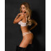 Комплект Obsessive Premisis White 3-pcs crotchless set L/XL