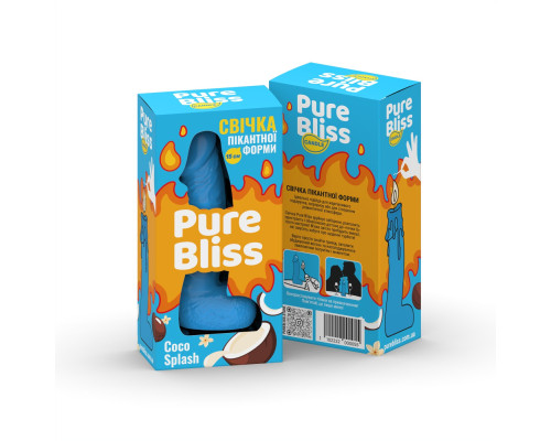 Ароматна свічка пікантної форми Pure Bliss Blue Coco Splash (Кокосове молоко) 15 см