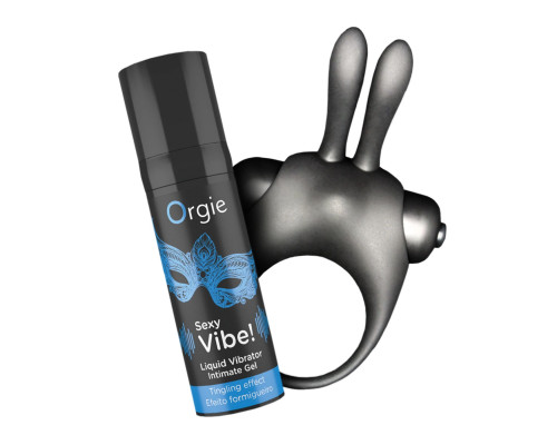 Набір Orgie Vibe Bunny: рідкий вібратор та ерекційне віброкільце