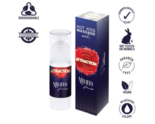 Розпродаж!!! Їстівна масажна олія MAI Attraction Mojito Hot Kiss 50 мл (термін 09.2026)